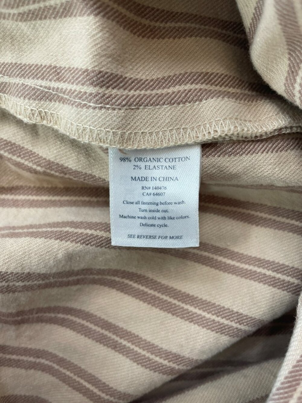 Faherty Twill Tide Slim Straight Pants Ebb-Pebble Shore Stripe Cotton Wmns Sz 29 - Picture 12 of 15